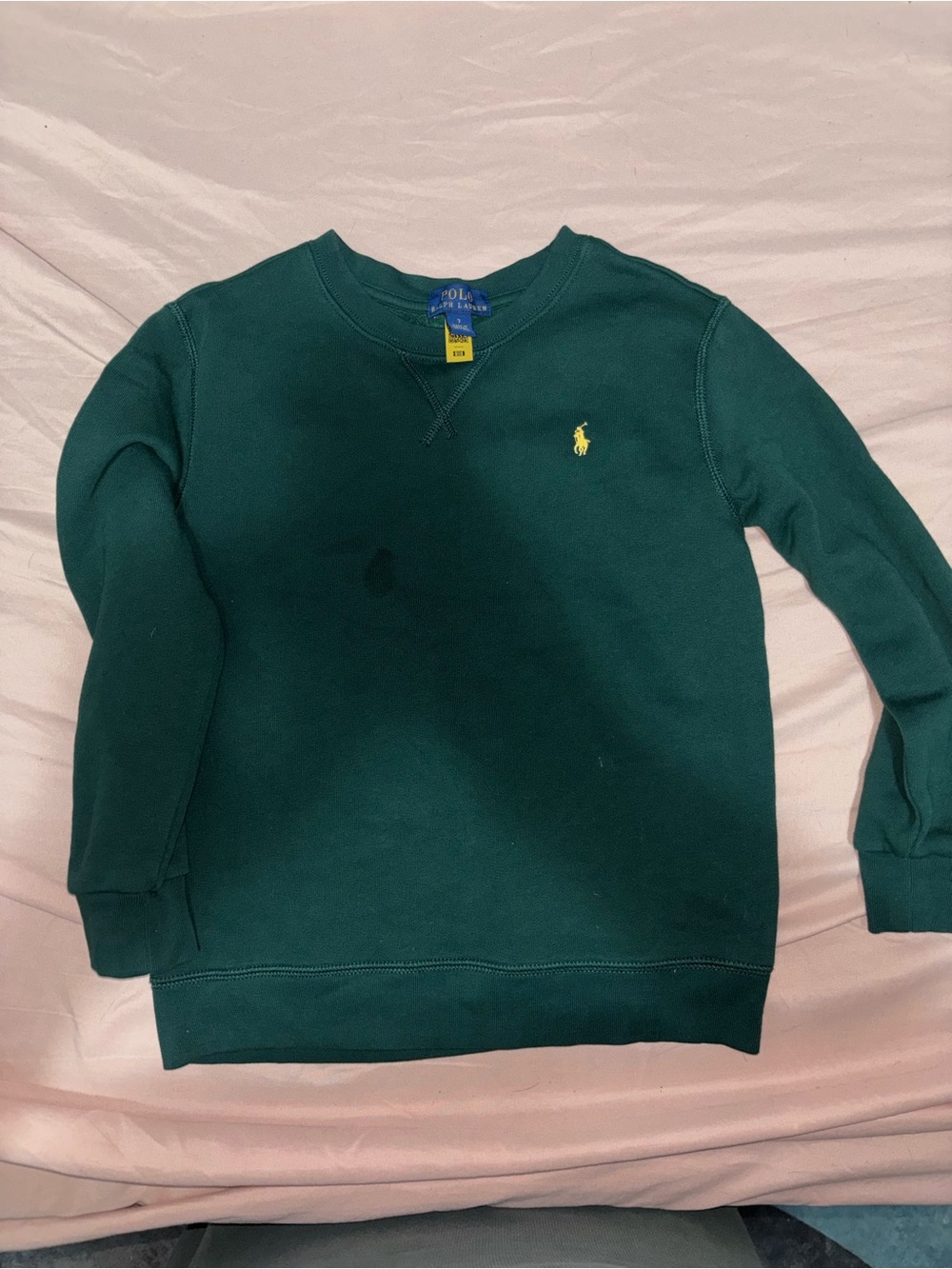 Polo by Ralph Lauren Dark Green Crewneck Sweatshirt with Yellow Pony